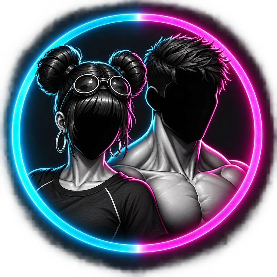Pippa und Adrian im cyan-magentafarbenen Ring von Arising Warrior